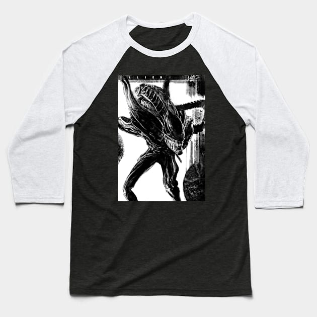 Alien 40th anniversary Tee Baseball T-Shirt by Art Of Lunatik